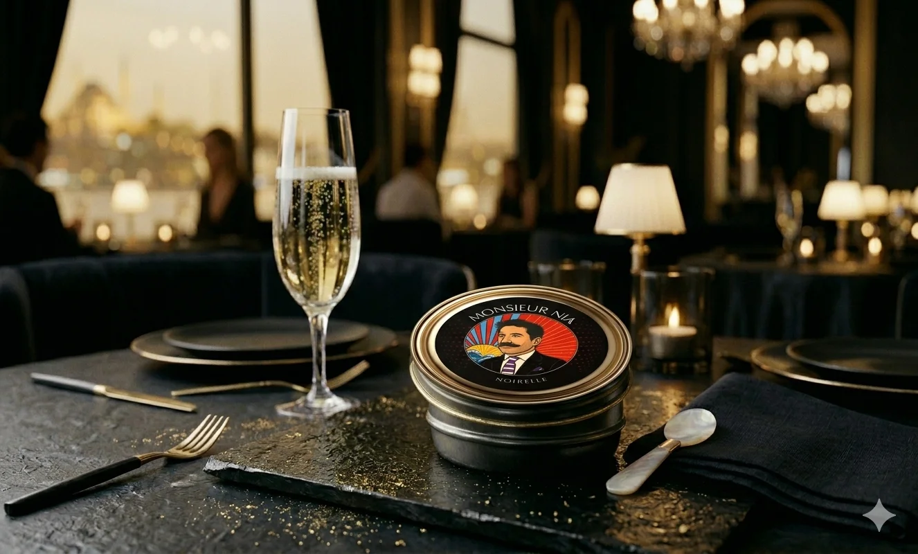 Noirelle caviar luxury presentation premium branding style