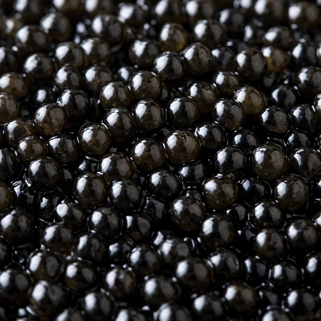 Erkennen der Textur und des Aussehens von echtem Kaviar