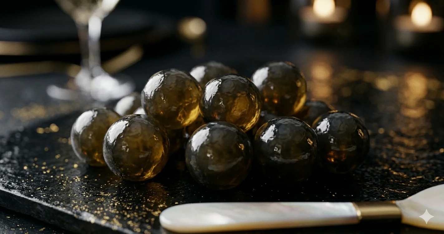 beluga caviar large pearls close up premium quality