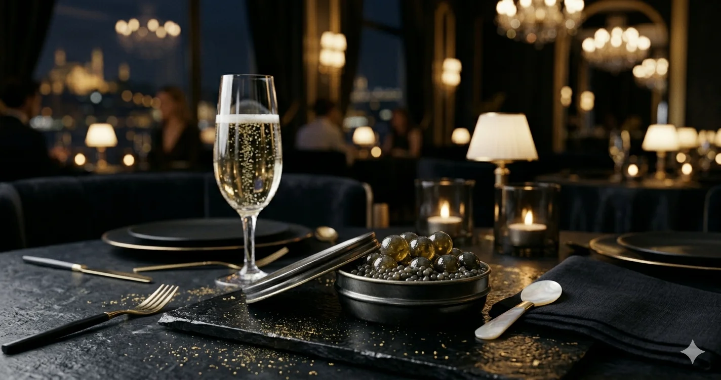 caviar wine pairing luxury fine dining beluga caviar